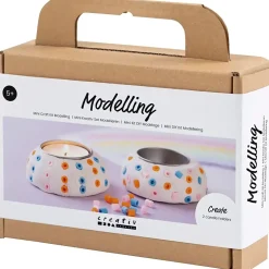 Mini DIY Kit Modellering, Lysestager, hvid