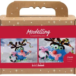 Mini DIY Kit Modellering, Rensdyrmonster, ass. farver, 1 pk.