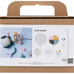 Mini DIY Kit Modellering, Robotpige, grå, pink - 1 pk