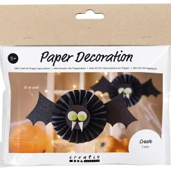 Mini DIY Kit Papirpynt, Flagermus, sort, hvid