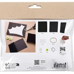 Mini DIY Kit Papirpynt, Flagermus, sort, hvid