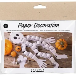 Mini DIY Kit Papirpynt, Skelet, sort/hvid