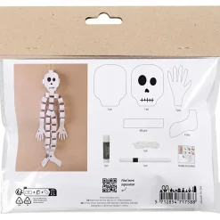 Mini DIY Kit Papirpynt, Skelet, sort/hvid