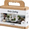 Mini DIY Kit Resin Støbning, Engle, guld metal, hvid, 1 pk.