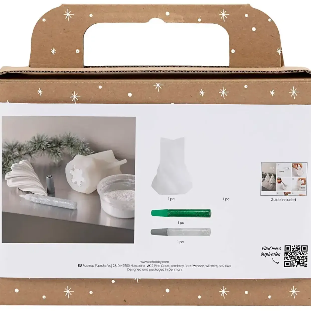 Mini DIY Kit Resin Støbning, Juletræer, hvid