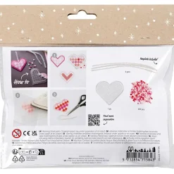 Mini DIY Kit Rørperler, Julehjerter, pink, lys pink, primær rød, hvid