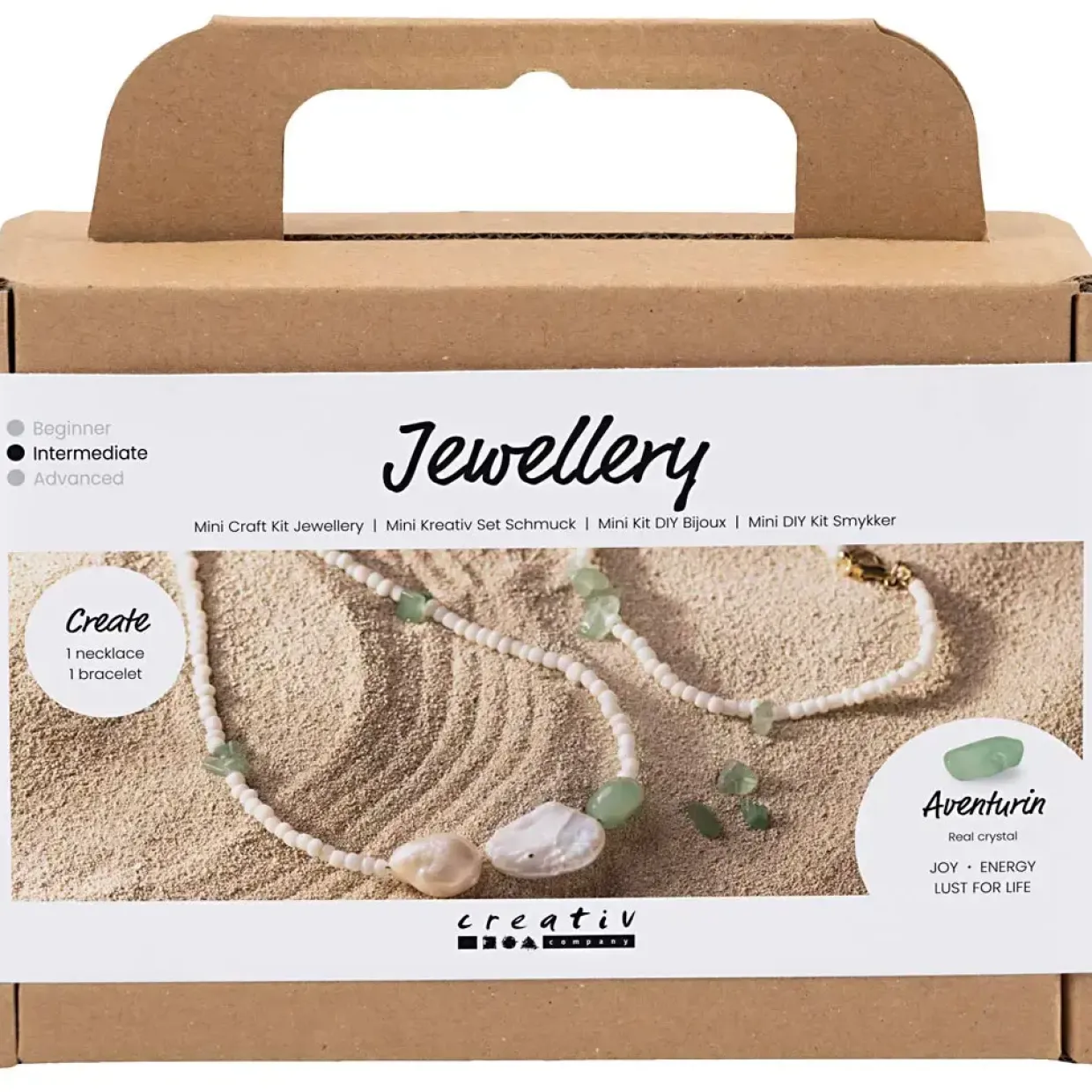 Mini DIY Kit Smykker Aventurinhalskæde og -armbånd