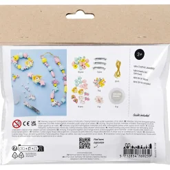 Mini DIY Kit Smykker, Halskæde, armbånd, hårpynt, lys blå, lys rød, gul - 1 pk