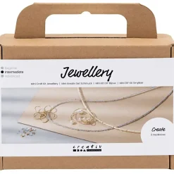Mini DIY Kit Smykker, Halskæde med wirevedhæng, forgyldt