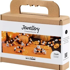 Mini DIY Kit Smykker, Halskæde og armbånd, halloweenfarver, 1 pk.