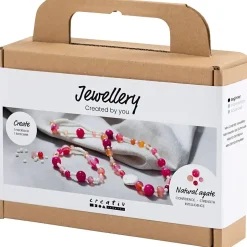 Mini DIY Kit Smykker, Halskæde og armbånd, pink - 1 pk