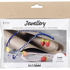 Mini DIY Kit Smykker, Halskæde og øreringe, kongeblå