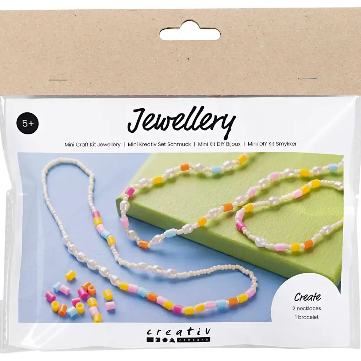 Mini DIY Kit Smykker, Halskæde og armbånd, ass. farver