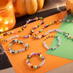 Mini DIY Kit Smykker, Halskæder og armbånd, halloweenfarver, 1 pk.