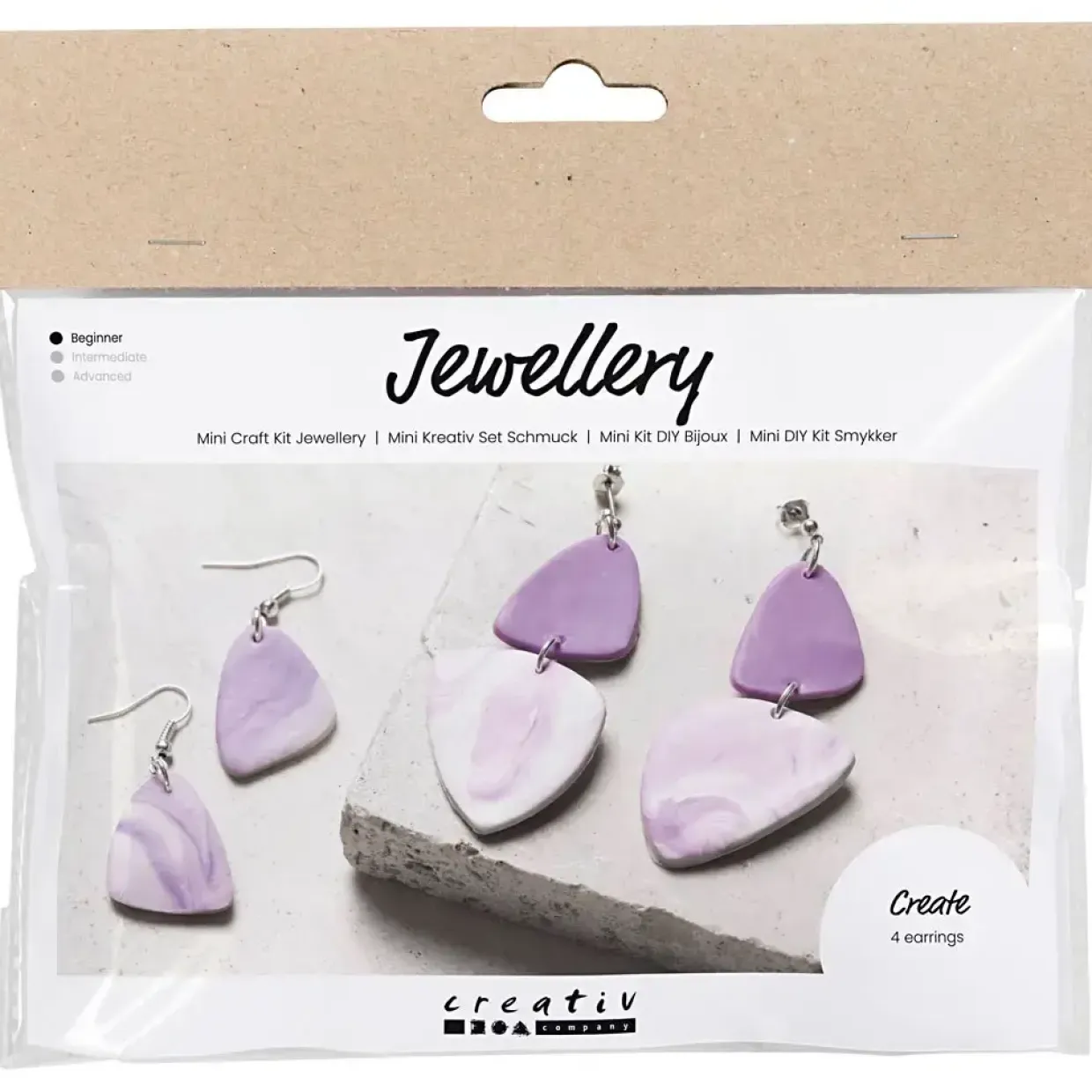 Mini DIY Kit Smykker Marmorerede øreringe lys lilla