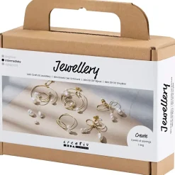 Mini DIY Kit Smykker, Øreringe med wire, forgyldt