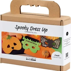 Mini DIY Kit Spooky Udklædning, Masker, halloweenfarver, 1 pk.