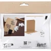 Mini DIY Kit - Stempeltryk Kort med duer - Beige - Nok til 3 kort