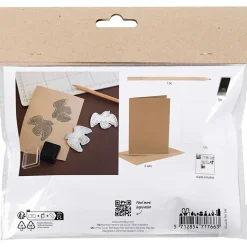 Mini DIY Kit - Stempeltryk Kort med duer - Beige - Nok til 3 kort