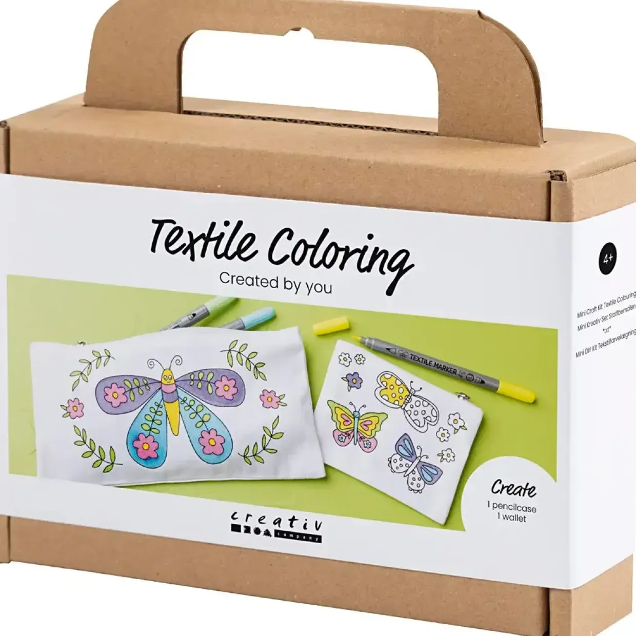 Mini DIY Kit Tekstilfarvelægning, Robot, primærfarver - 1 pk