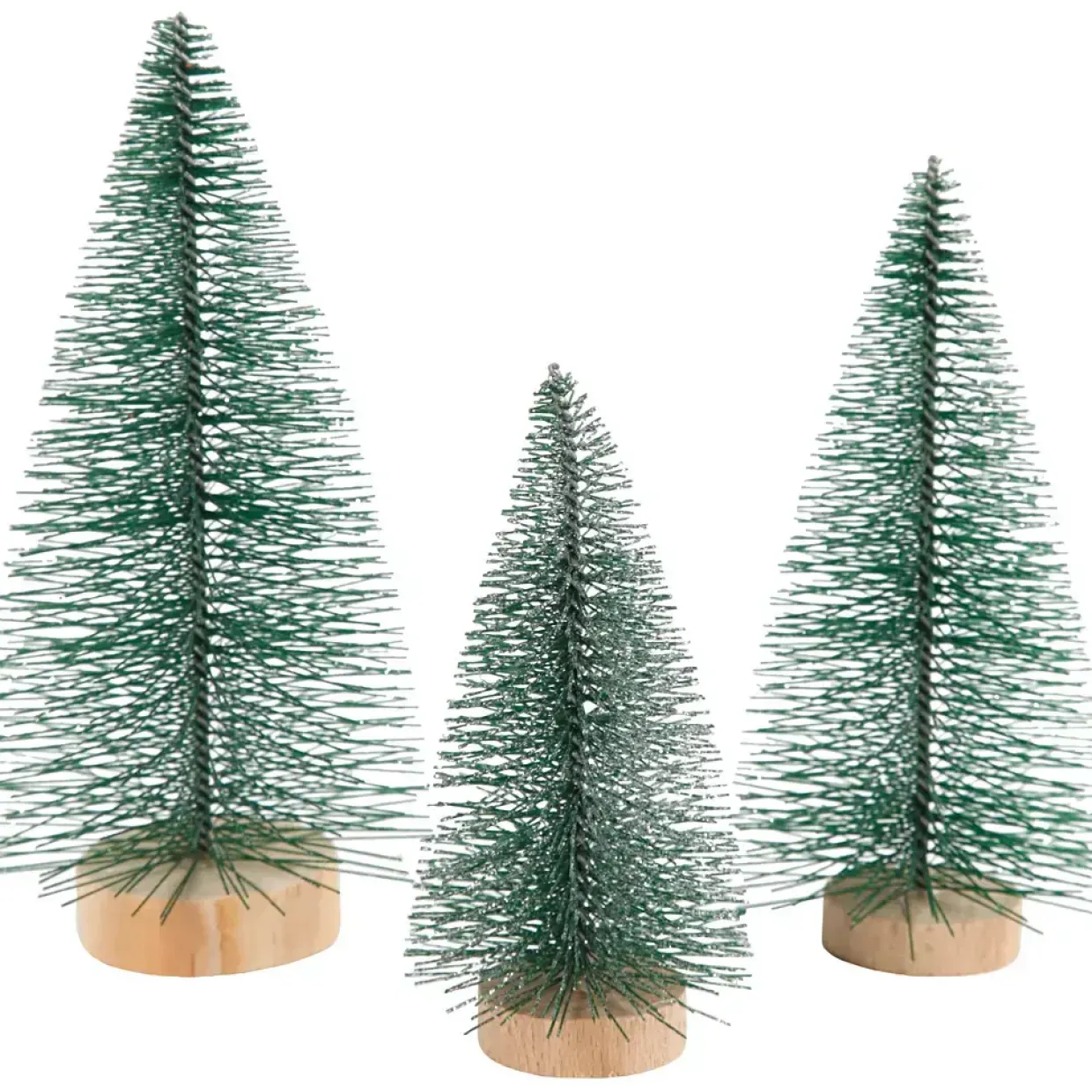 Mini juletræ H: 10+13+14 cm - 3stk