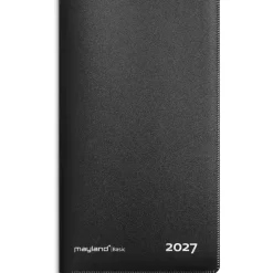 Månedskalender - Basic Index - 100x175mm - PP-plast - Sort - 2027 - Mayland - 27090100
