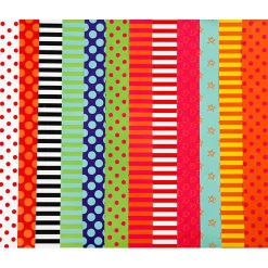 Mønstret glanspapir 12 assorterede designs og farver str. 32 x 48 cm 80 gram - 100 ark