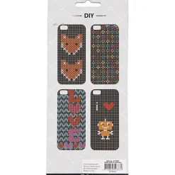 Mobilcover til broderi 6 6S størrelse 6,8 x 13,8 cm tykkelse 8 mm sort