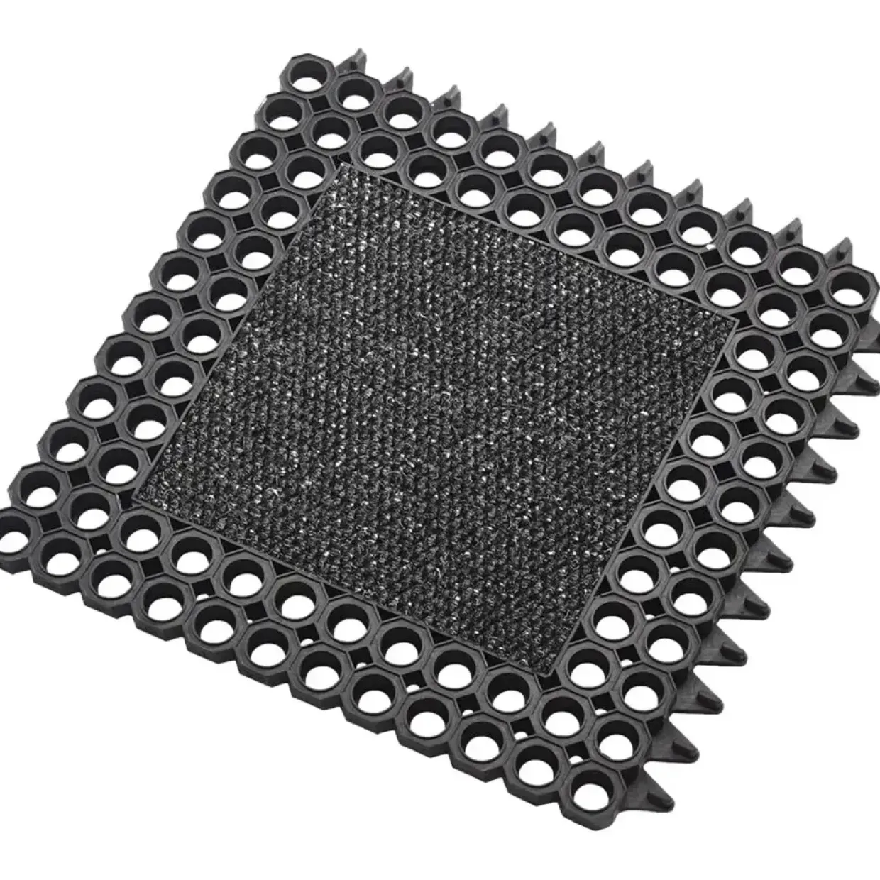Modulmåtte, Clean Proff, 50x50x2,3cm, sort, gummi, m/ indlæg