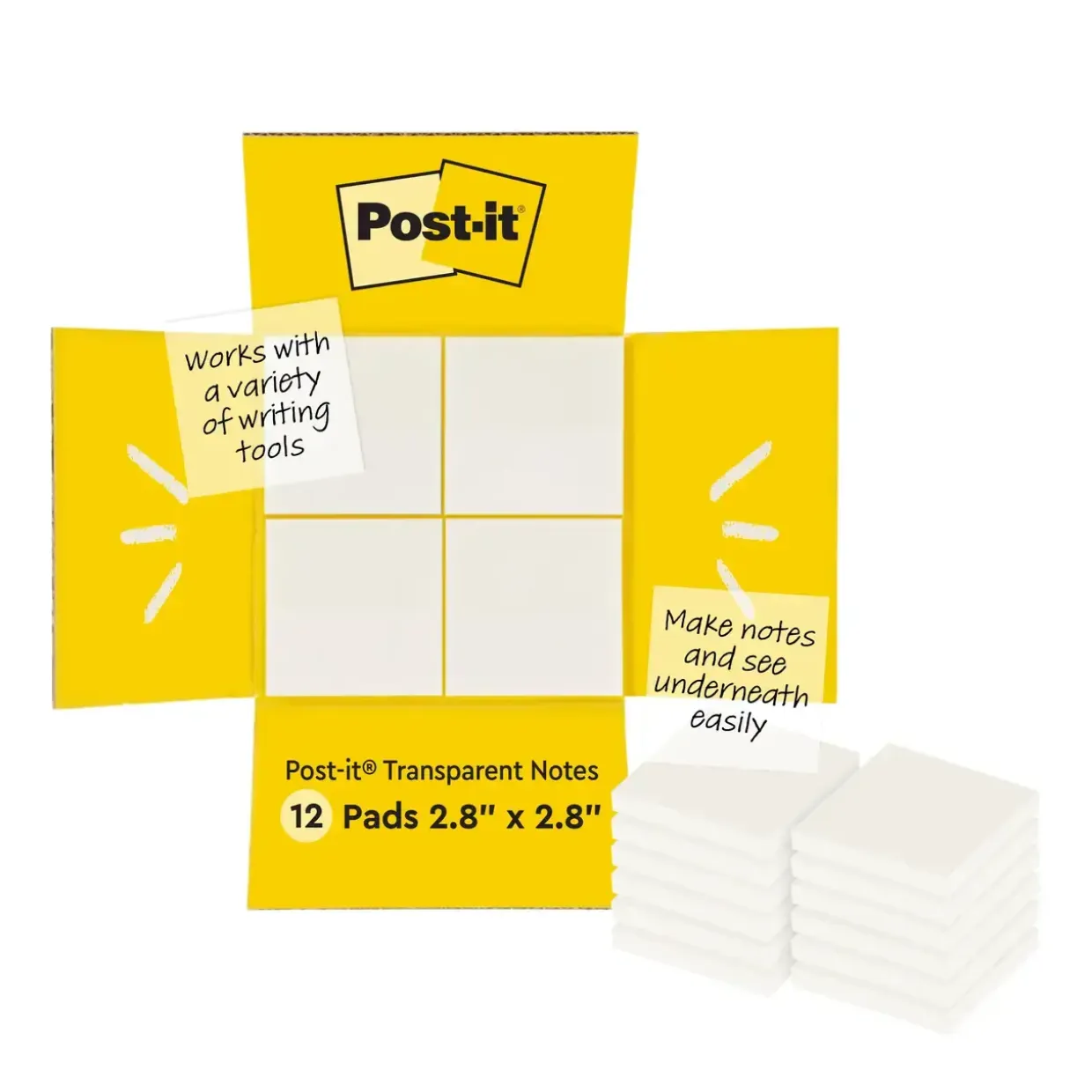 3M Post-it Notes tranparent 73x73 36sh/pad (12)