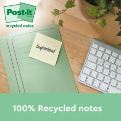 3M Post-it SS Recycled Canary Gul 76x76 70sh (12)