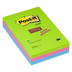 3M Post-it 6603SSUC Super Sticky Notes 102x152 Ruled coloured