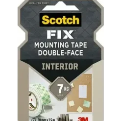 3M Tape - Dobbeltklæbende - Scotch - Strong Mounting - Hvid - 19mm x 1,5m