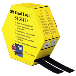 3M Tape - Dobbeltklæbende velcro - sort 25mmx5m 3M Dual Lock SJ354D - 4 stk