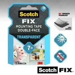 3M tape Scotch-Fix transparent mont. tape 19mm x 5m