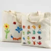 Mulepose i 100% bomuld med hank - 27,5 x 30 cm - 5 stk