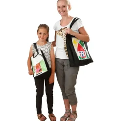 Mulepose med plastfront - Sort 42 x 34 x 12 cm - 1 stk