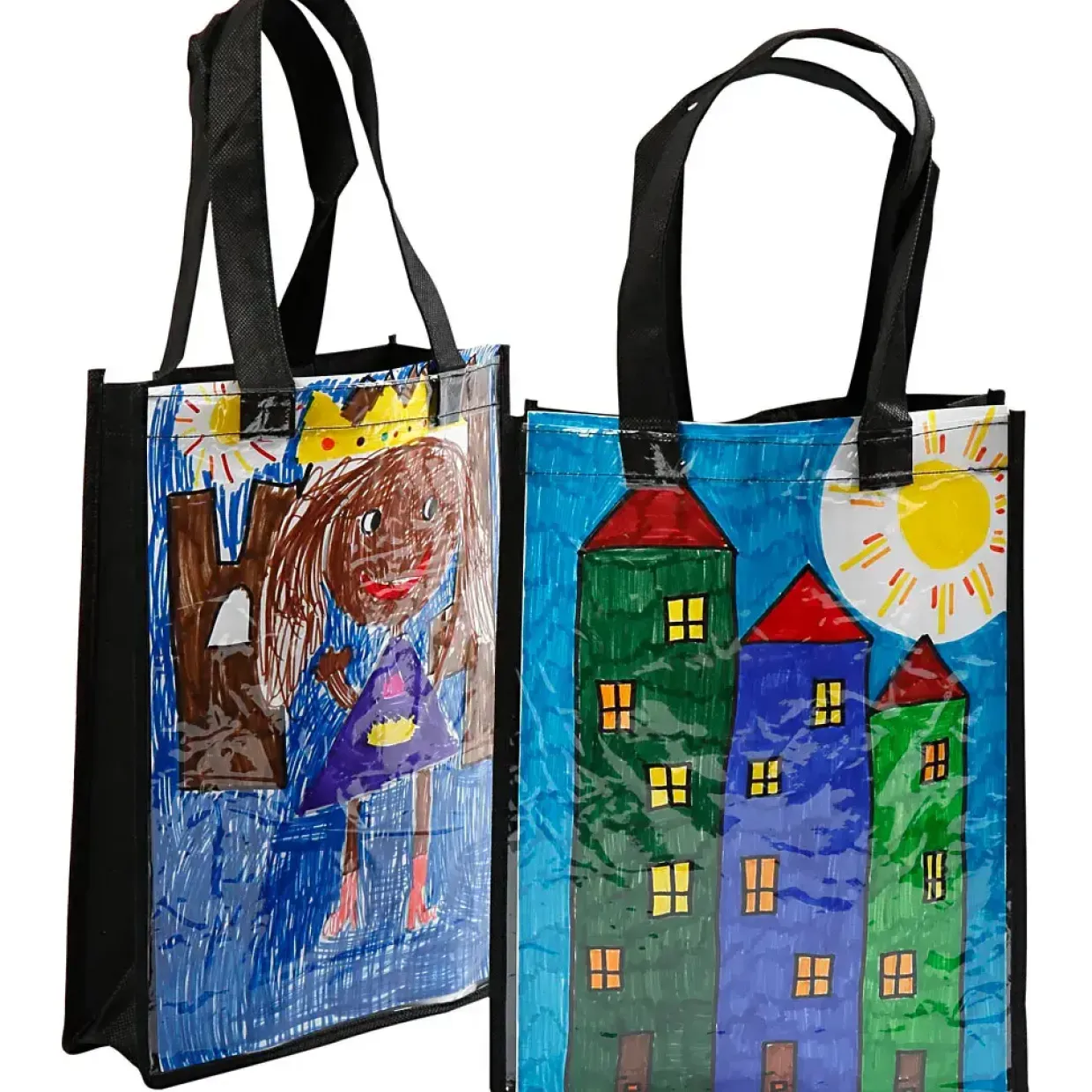 Mulepose - Sort med plastlomme - 30x23x7 cm - 1 stk