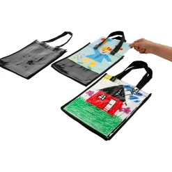 Mulepose - Sort med plastlomme - 30x23x7 cm - 1 stk
