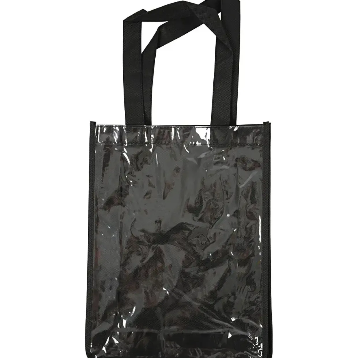 Mulepose - Sort med plastlomme - 30x23x7 cm - 1 stk