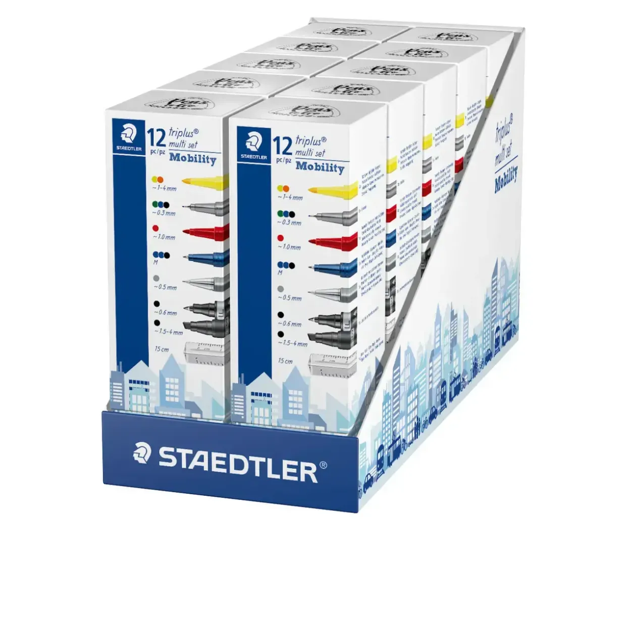 Multisæt Staedtler Triplus Mobility 12 dele i holder