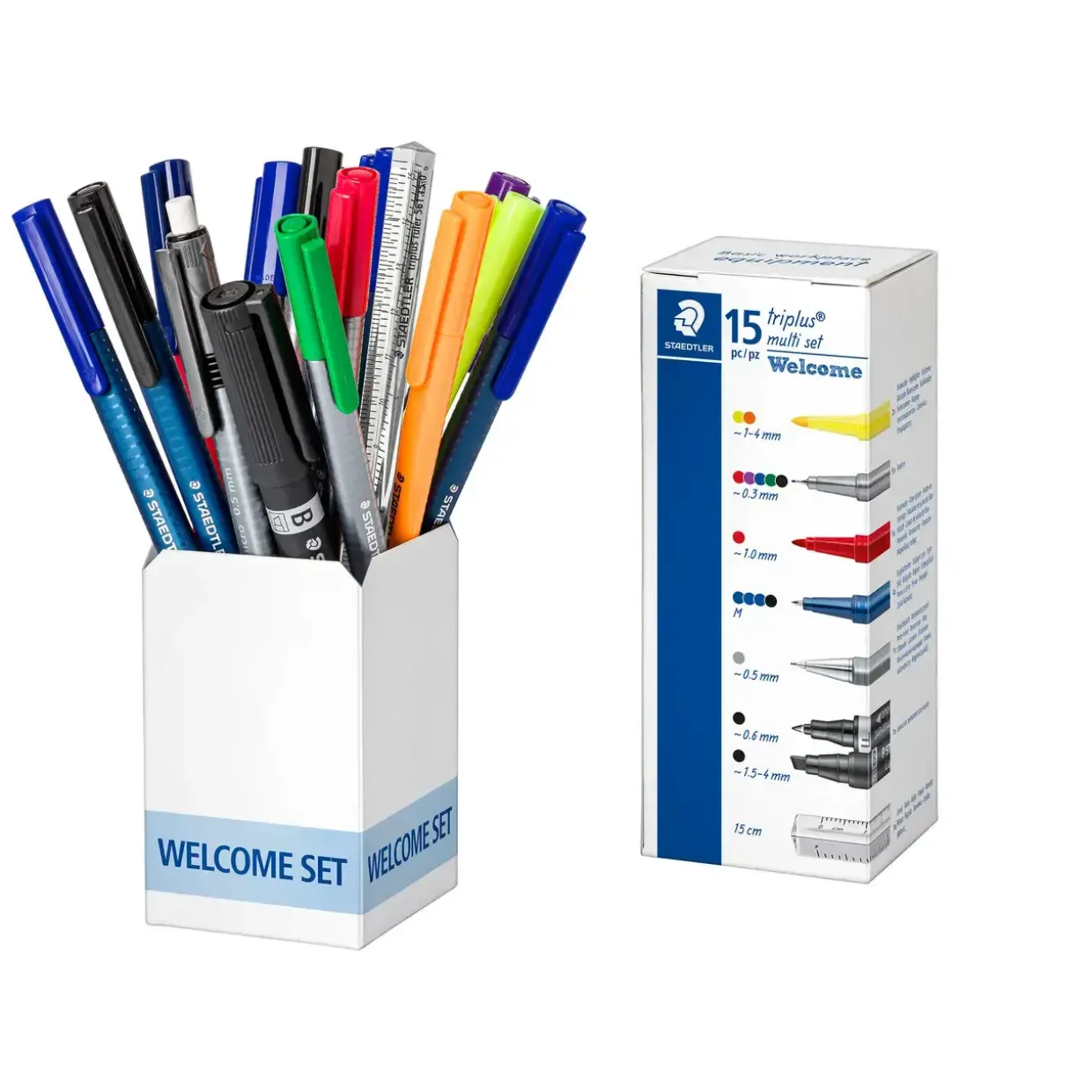 Multisæt Staedtler Triplus Welcome set 15 dele i holder