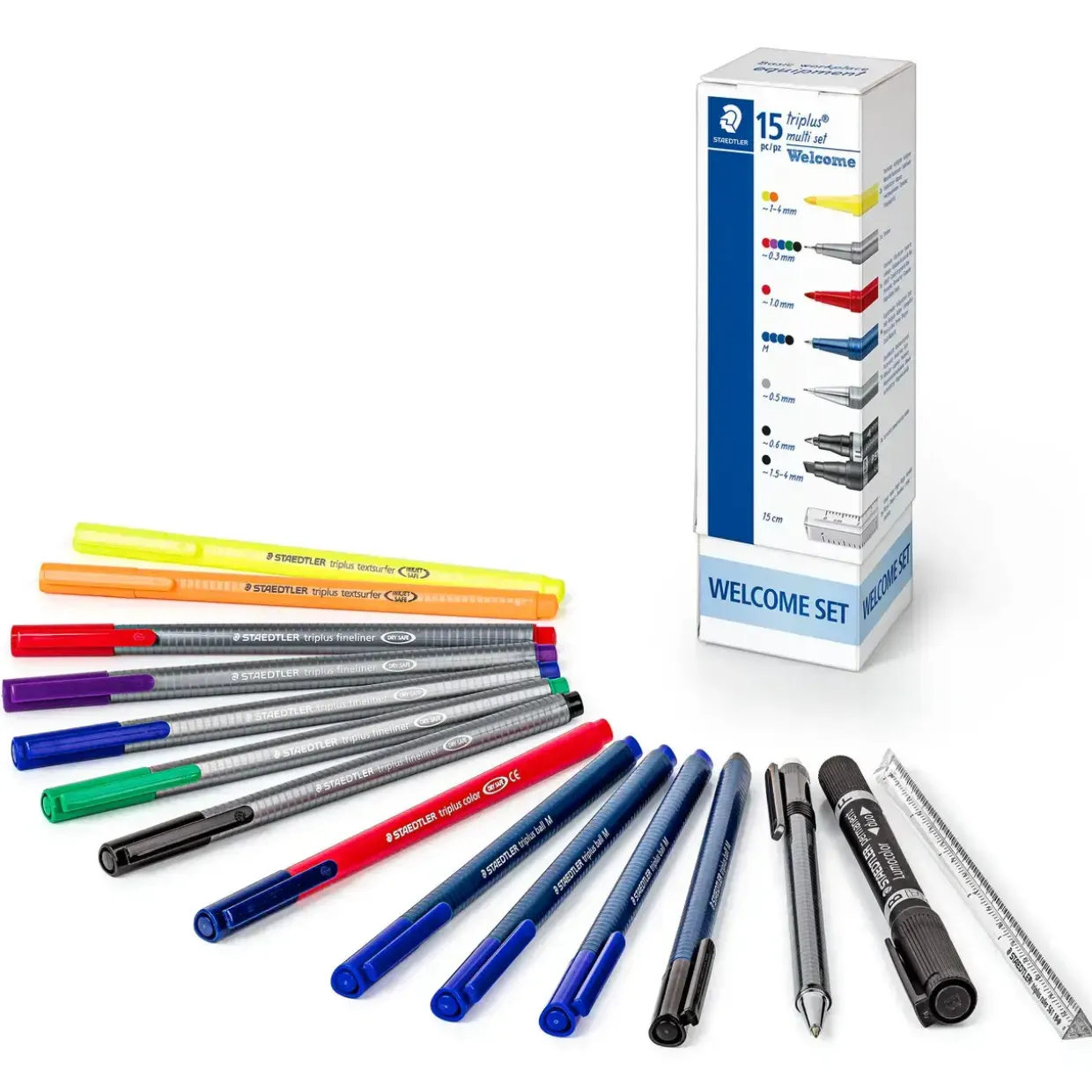 Multisæt Staedtler Triplus Welcome set 15 dele i holder