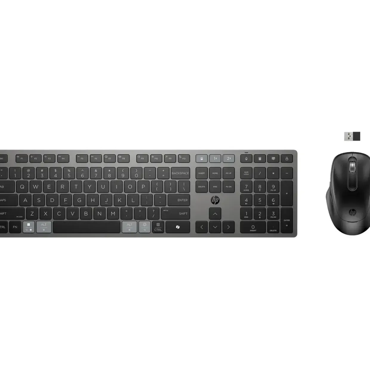 Mus- og tastatur sæt, trådløs, HP 725 Multi-Device Rechargeable, sort