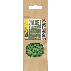 NABBI BioBeads rørperler, str. 5x5 mm, hulstr. 2.5 mm, medium, grøn, 1000 stk./ 1 pk.