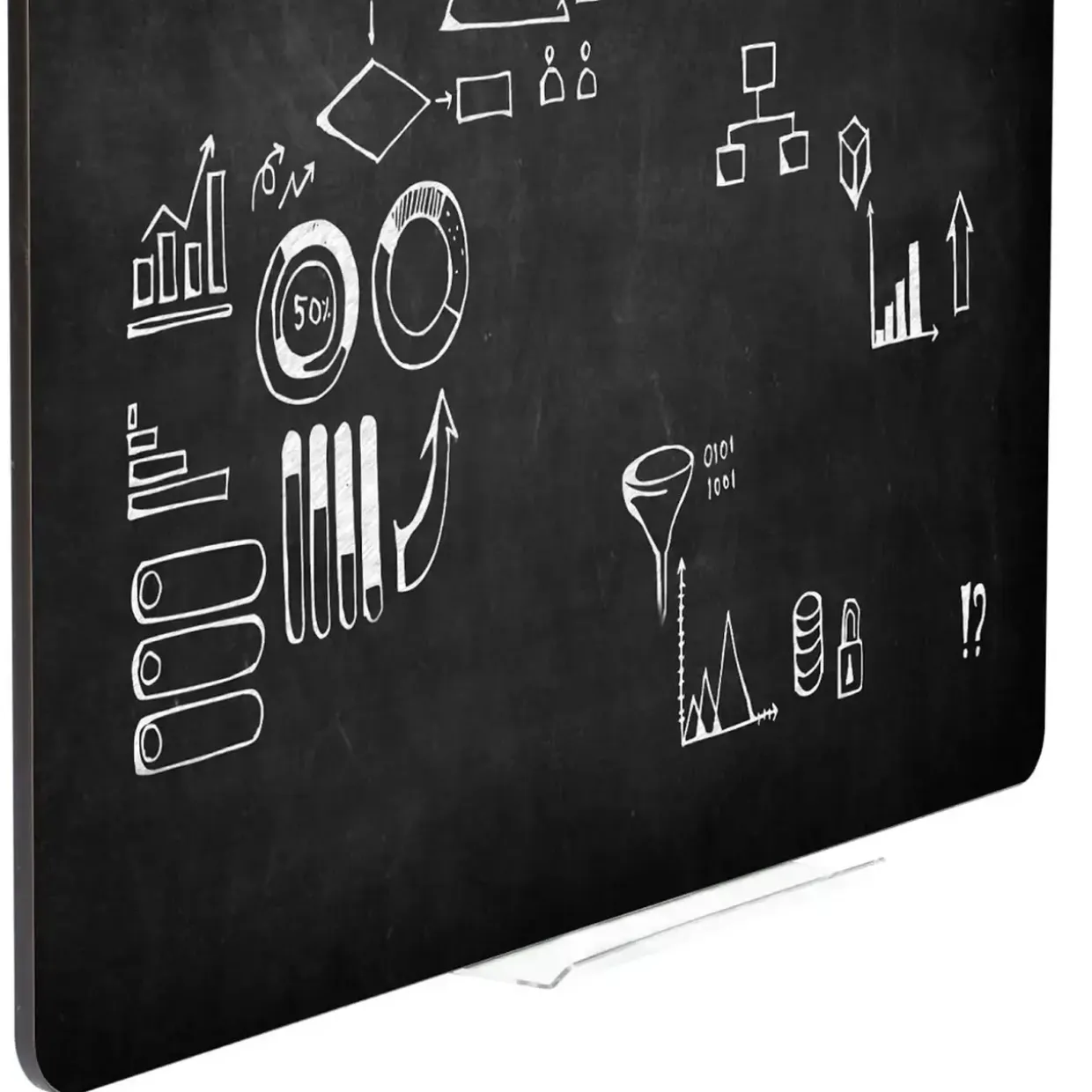 Naga magnettavle kridttavle sort uden ramme - 117 x 87 cm