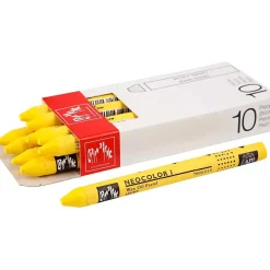 Neocolor I, tykkelse 8 mm, L: 10 cm, gul, yellow (010), primærfarve, 10stk.