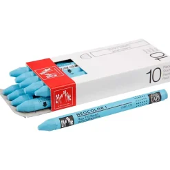 Neocolor I, tykkelse 8 mm, L: 10 cm, turkis, turquoise blue (171), 10stk.