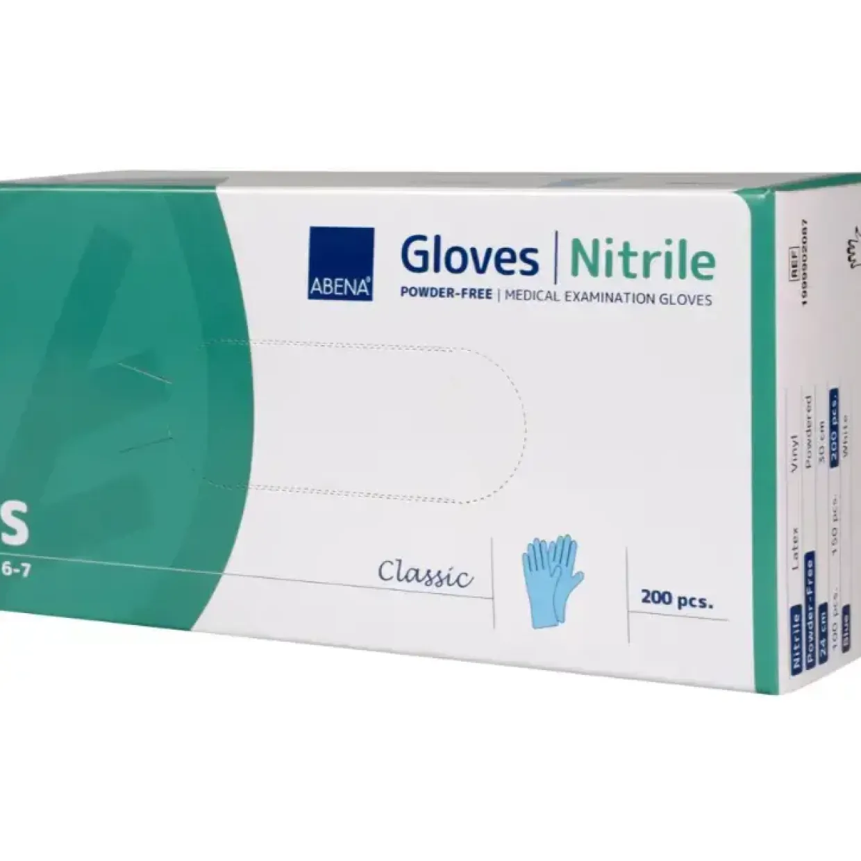 Nitrilhandkser, ABENA Classic, S, blå, nitril, pudderfri - 200 stk