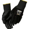 Nitrilhandske, Halvdyppet, THOR Flex Vinter, 10, sort, nitril/nylon, ribkant, touch screen - 12 par